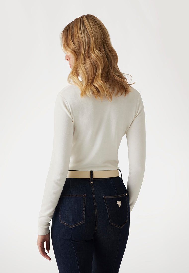 Ivory Triangle Logo Sweater