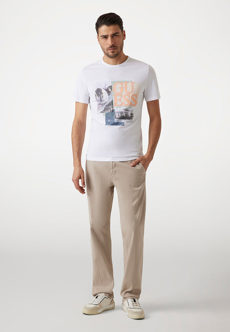 Short Sleeves Crew Neck Sail Boat Guess Tee