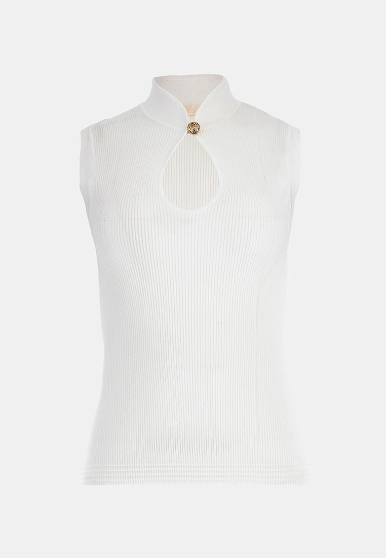 Malia Mock Neck Sleeveless Sweater
