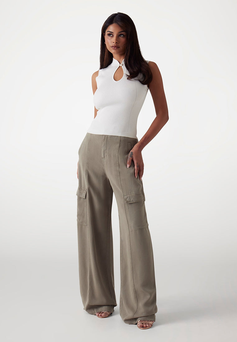 Malia Mock Neck Sleeveless Sweater