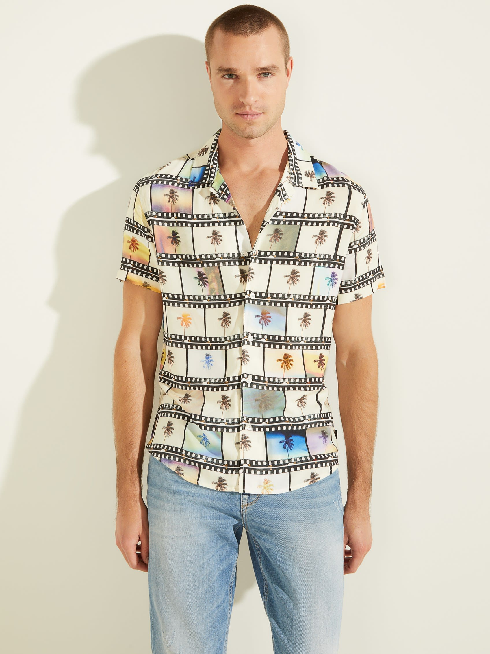 ECO RAYON PALM FILM SHIRT | Guess Philippines