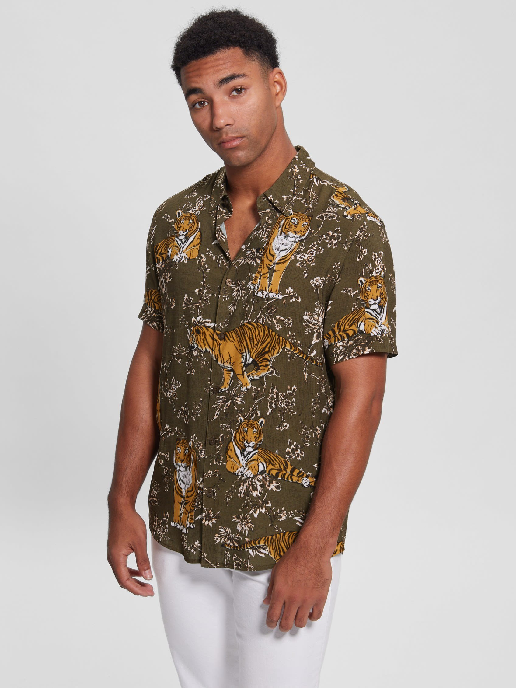 ECO RAYON COLLAGE SHIRT | Guess Philippines