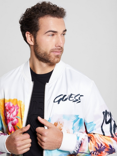 Guess satin sale bomber jacket