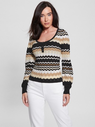 Virginia Chevron Henley Sweater