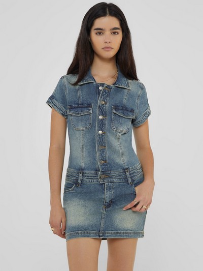 GUESS Originals Belted Denim Dress